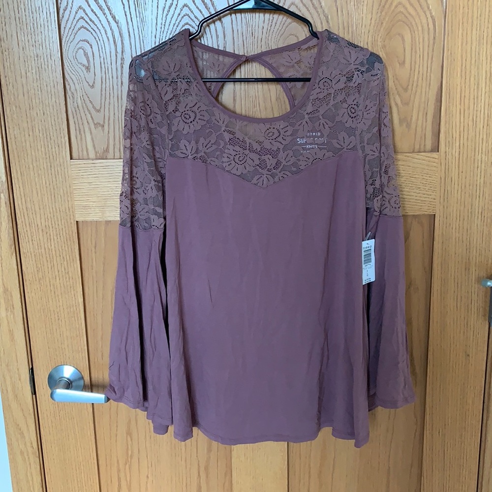 Torrid Super Soft Knit Lace Long Sleeve Size 0 NWT